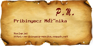Pribinyecz Mónika névjegykártya